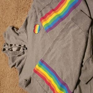 Rainbow cropped hoodie